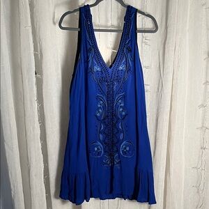 Free People Royal Blue Beaded Dress